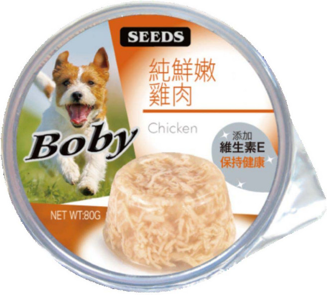 惜時 Boby 機能愛犬餐罐 80g 雞肉蔬菜 犬用寵物罐頭, 24個, 混合口味
