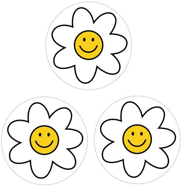 인덕션 보호매트 3개 X 1세트, 1개, 스마일 데이지 화이트