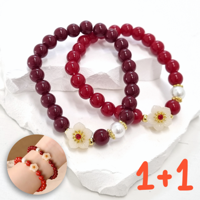 연화공방 복숭아꽃 팔찌 건강 부적 행운 기원 팔찌