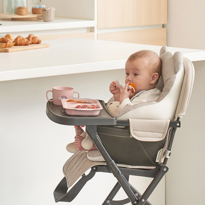 라이트 하이체어 + 알러지케어 허그베어 라이너, 그레이