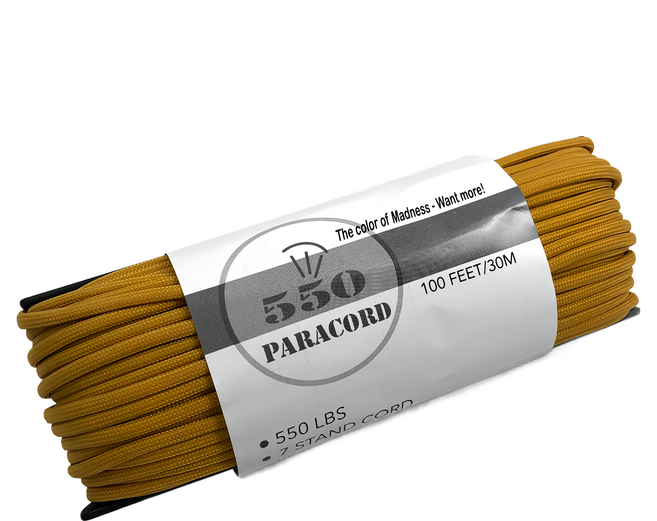 550傘繩 7芯軍規拉力繩, 蜂蜜黃, 1個