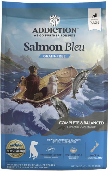 Addiction Salmon Bleu 無穀狗糧 紐西蘭鮭魚 皮膚與毛髮健康, 9kg, 1個, ADD帝王鮭魚