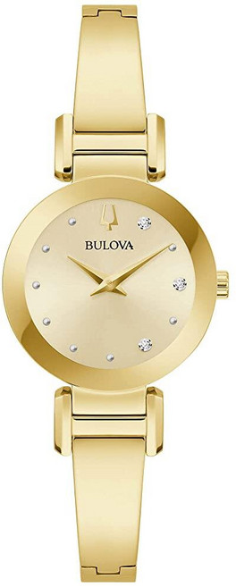 Bulova Marc Anthony 여성용 모던 다이아몬드 스테인리스 스틸 뱅글 팔찌 시계 스테인리스 스틸 드레스