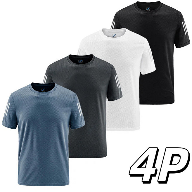 남자 흡한속건 시원한 냉감 기능성 드라이 스포츠 반팔티 티셔츠 4장 세트 TANLZ-111