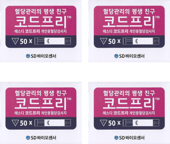 SD코드프리 혈당시험지, 4개, 50개입