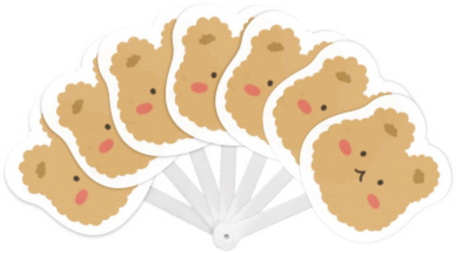 [삼영피피] 굿베어 7쪽 접이식 캐릭터 부채, 2000개, 주문제작