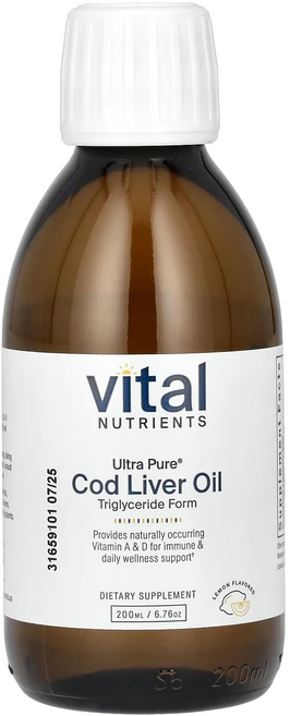 새해 첫좋은선물 Vital Nutrients 울트라 퓨어 대구 간유 레몬 200ml(6.76oz) 제대로 할인합니다, VitalNutrients울트라퓨어대구간유레몬200ml, 1개, 200ml - 쿠팡