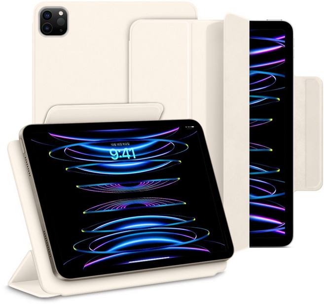 뷰씨 폴리오 커버형 케이스, 바닐라크림, 1개