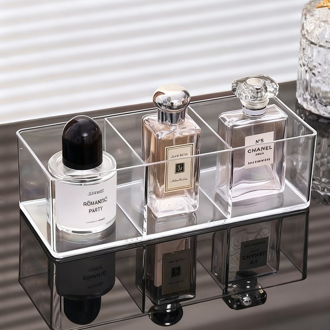 데스크 화장품 다용도칸막이 정리함 수납함, 투명, 1개