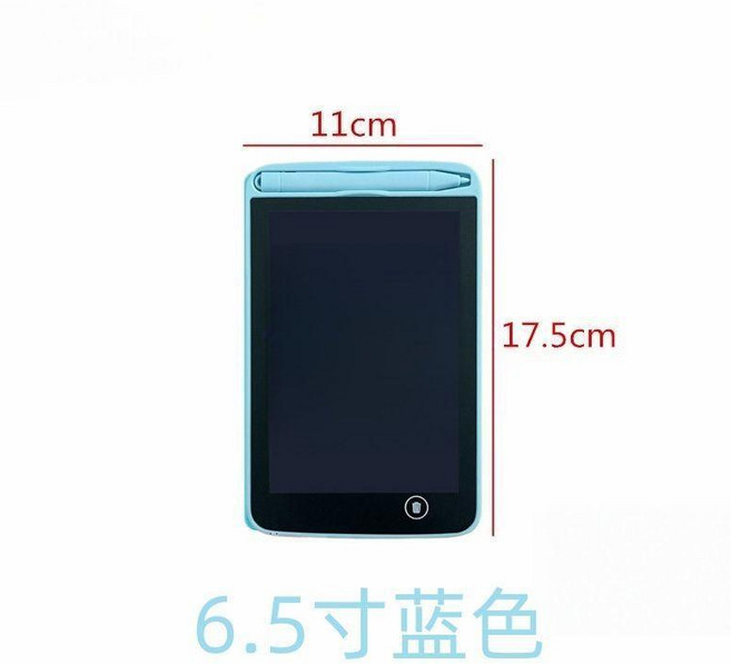 good 畫板手寫板寫字板家用液晶可擦寫黑板電子繪畫板畫畫消除一鍵, 6.5寸藍色 彩色高亮護眼 一鍵清除