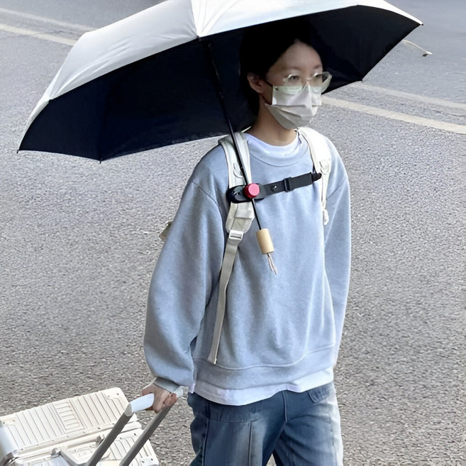 솔브릭 가방 우산 고정 클립 거치대, 블랙, 1개