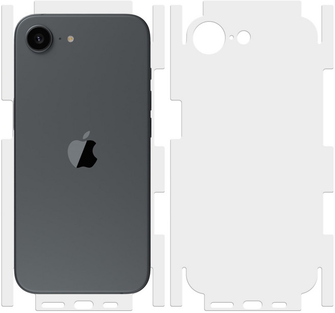 인트그로 아이폰 지문방지 측면 테두리+후면 휴대폰 보호필름, 2개