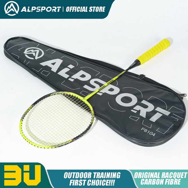 배드민턴 ET RR 카본 POWER 하이텐션 2개 공격 위한 라켓 RA G5 포장 손잡이 챔피언십을 ALPSPORT 1개 22LBS BADM 모델 가방 3U, 1PCS Yellow Bagged