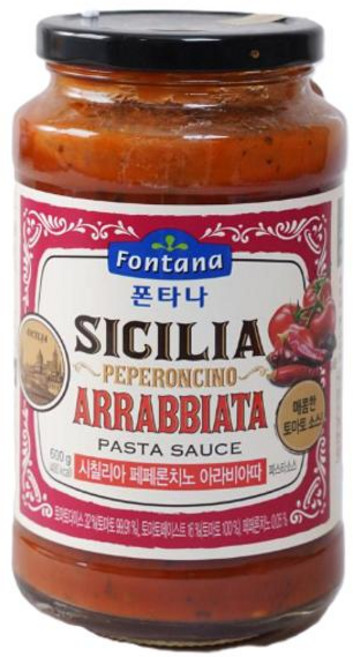 폰타나 시칠리아 페페론치노 아라비아따 파스타소스, 600g, 9개