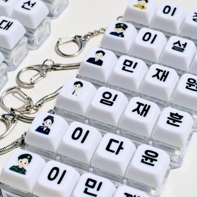 커스텀 직업 LED 키캡 키링 가방고리 열쇠고리 백참 에어팟 감성 소품 선물 기념일, 1개, 커스텀 직업 LED 키캡 키링_( 군인-여 )