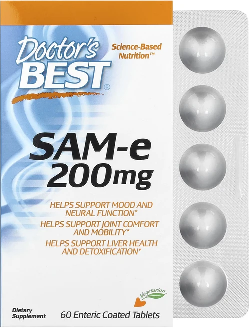 Doctor's Best SAMe 200mg 장용성 정제 60정, DoctorsBestSAMe200mg장용성정제60정, 1개 - 쿠팡