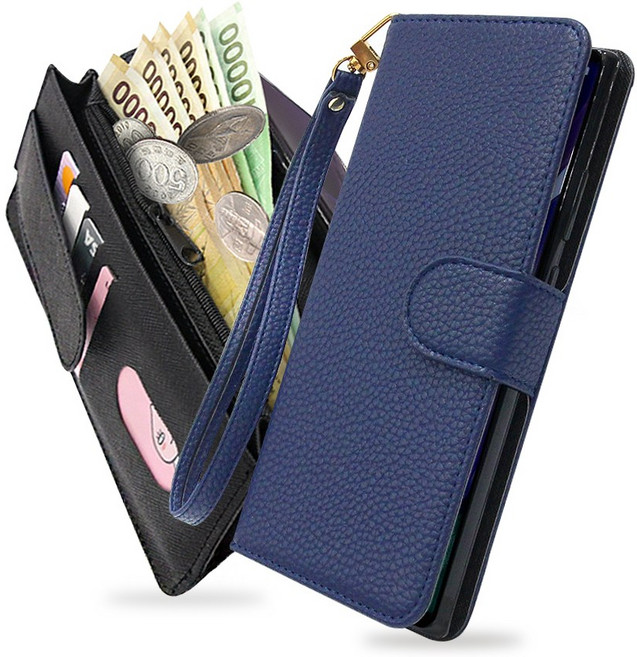 루이갈레 레더 손목줄 지퍼 지갑형 동전수납 펼쳐서 지폐수납 카드수납 다이어리 핸드폰케이스 휴대폰케이스