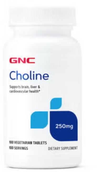 GNC 콜린 250mg 100정 (베지캡슐) CHOLINE 100 Vege Tablets, 1개