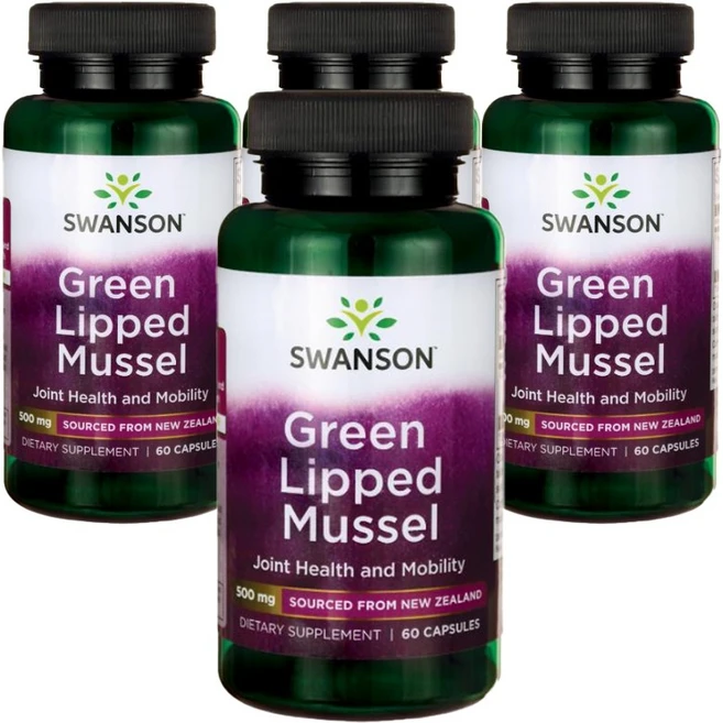 스완슨 뉴질랜드 초록입홍합 500mg 캡슐, 60정, 4개 - 쿠팡