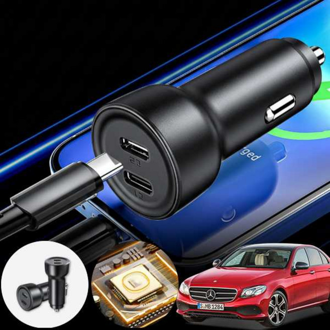 벤츠 E300 W213 M274 (17~) 차량용 65W 듀얼 Type-C 초고속 충전기 블랙 1개 핸드폰 패드 노트북 충전 가능