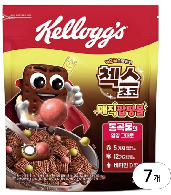 첵스초코 오곡으로 만든 매직팝핑볼 시리얼, 400g, 7개