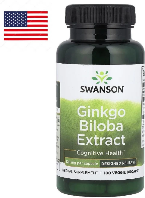 스완손 은행나무추출물 Ginkgo Biloba Extract 120mg 베지캡슐 100정, 1개 - 쿠팡