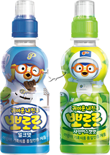 뽀로로음료수 혼합 밀크 10개+샤인머스캣 10개 총20개, 단품