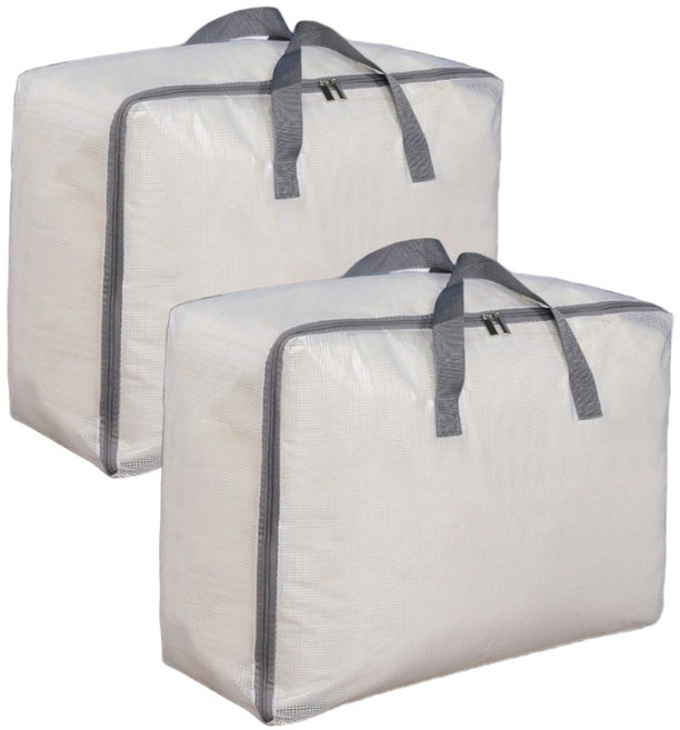 넷세일마켓 투명 이불 옷 정리 보관함 가방, 특대형, 2개, 그레이