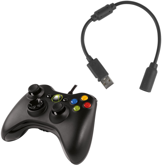 XBOX 360 엑스박스 유선 컨트롤러 패드 동글 USB 컨버터 어댑터 PC 케이블, 1개, 블랙, XBOX 360 컨트롤러 USB 컨버터 케이블