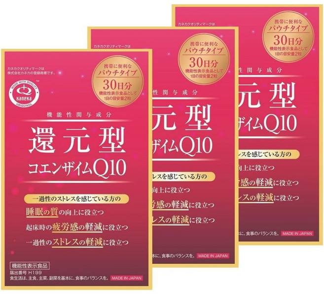 Kaneka 還元型輔酶Q10 膠囊, 1個, 3包/180粒 (約90日分)