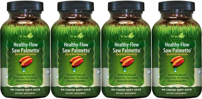 Irwin Naturals 어윈네추럴스 헬시 플로우 쏘팔메토, 60정, 4팩, 60정 - 쿠팡