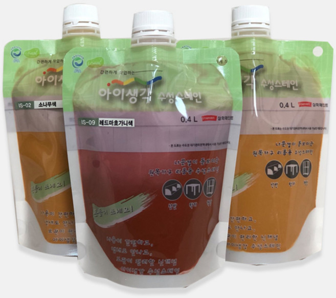 삼화페인트 목재용 친환경 아이생각 수성스테인 무광, 호두나무색, 400ml, 1개