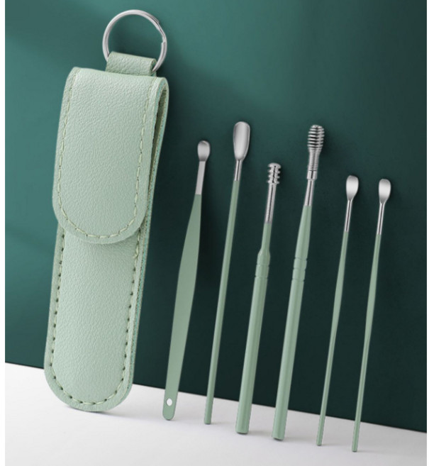 高質感輕便挖耳勺 採耳工具, 1個, B10401-6件組掏耳神器