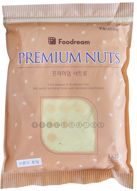 웰베이킹 대한제당 푸드림 아몬드 분말 가루 1kg x 10개 (1박스) / 밀가루가 섞이지않은 100% 아몬드분말