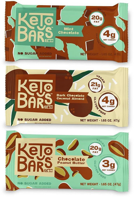케토 바 고 저탄수화물 케토제닉 바. 텐 프리 재료로 홈메이드. 민트 초콜릿 10팩, Sampler Pack, 12 Count (Pack of 1), 12