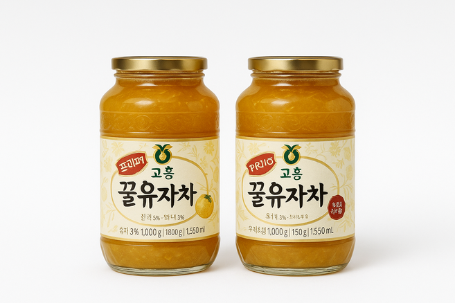 [2병세트] 고흥 두원농협 유자차 진하게 만든 프리미엄 유자청 1kg x 2병, 2개입, 2개