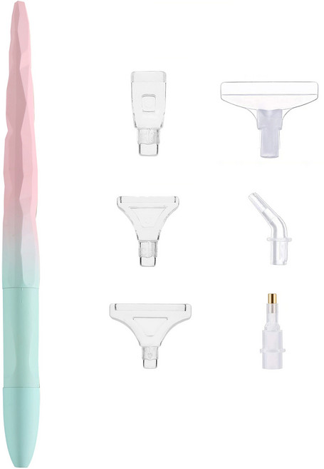뉴타임즈 DIY 다기능 다이아몬드 드로잉 포인트 드릴 펜 큐빅 십자수 펜 주얼리 다이아 자수 보조 도구, 1개, 핑크 그린 매트 펜 WCDZ-00125