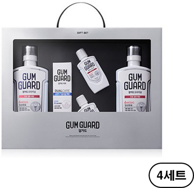 검가드 잇몸 치약 150g + 구강청결제 750ml x 2p + 구강청결제 100ml x 2p 선물세트, 4세트