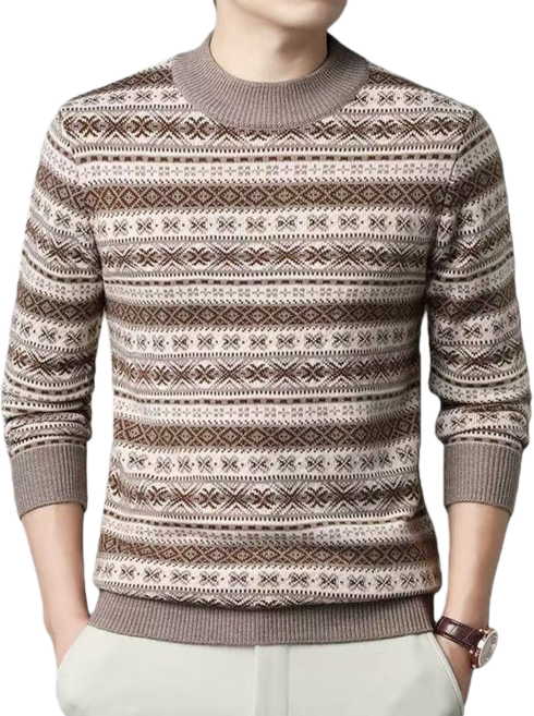 J nd O남성 겨울 따뜻한 페어아일 울소재 라운드 니트 티셔츠
