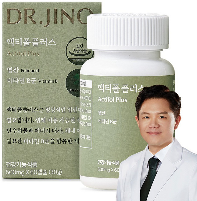DR.JINO 닥터지노 액티폴 플러스 4세대 활성형 엽산 비타민B, 1개, 60정