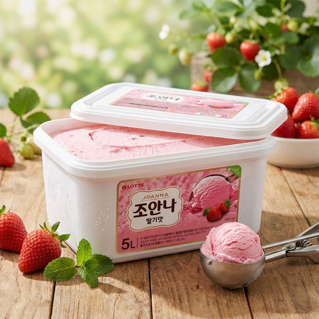 조안나 딸기 5L 업소용 대용량 아이스크림, 1개