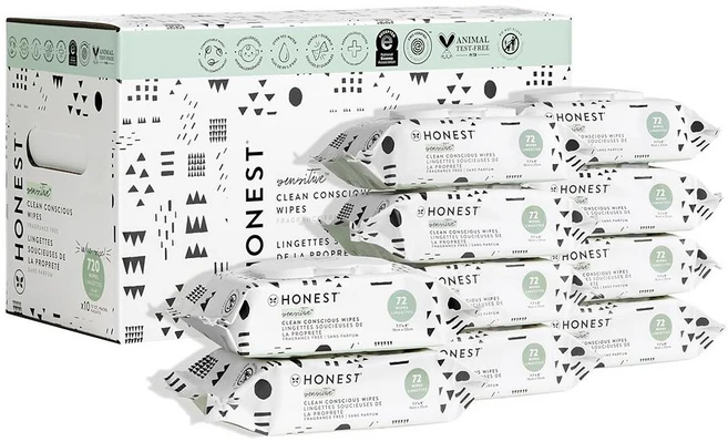 The Honest Company 물티슈 72개입 10팩 무향 The Honest Company Clean Conscious Unscented Wipes | Over, 10개 - 쿠팡