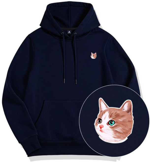 플라바 시그니처 기모 후드티 남자 여자 빅사이즈 커플 후드 티셔츠