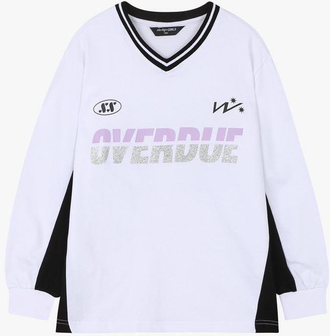 더데이걸 TGMA24105 브이넥 스포티 박시 티 @@동수원점@@ 봄신상 활동하기편한티 주니어박시티 여아박시티 신학기