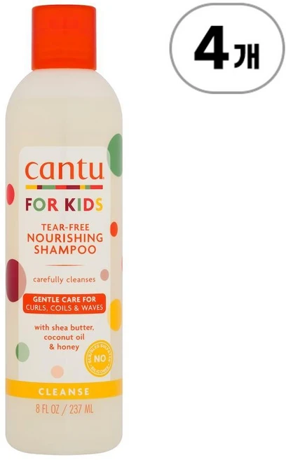 칸투 키즈 키즈 티어 프리 샴푸 Cantu Kids Tear Free Nourishing Shampoo 237ml, 4개 - 쿠팡