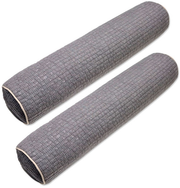 폴랑 1+1 메밀 목침베개 피그먼트 커버 거북목 일자목 원형 경추베개, 그레이 2개