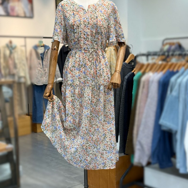 써스데이아일랜드 플라워 쉬폰 원피스 t254mop241_DG