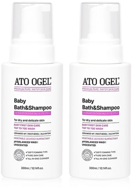 아토오겔 베이비 바스앤샴푸 300ml 1+1 [신생아실 실사용], 1개 - 쿠팡