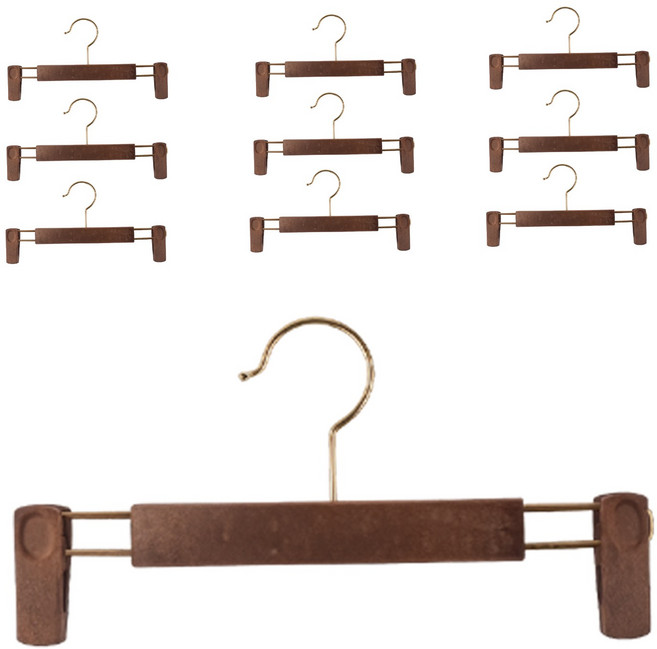 국내생산 매장용 고급형 논슬립 치마바지걸이, 브라운, 10개