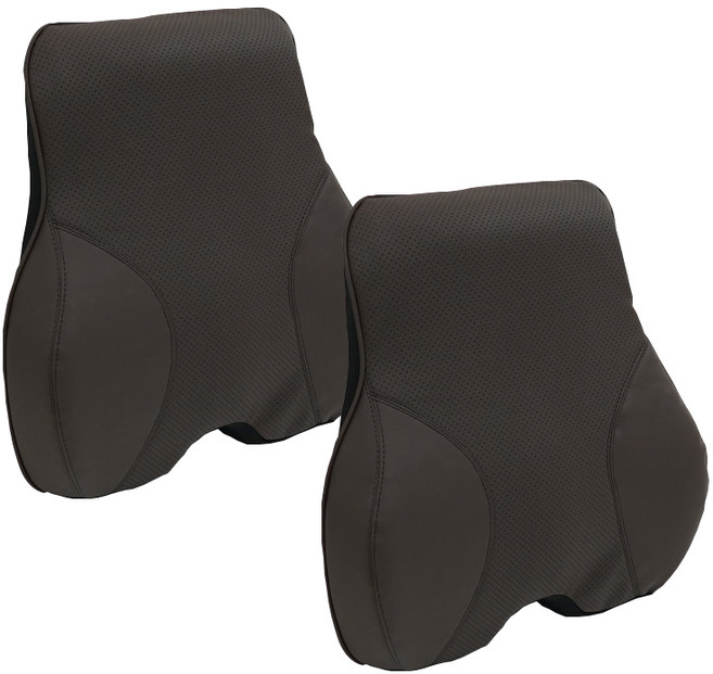 엠노블 자동차 허리쿠션 메모리폼 허리받침대 요추 등쿠션 차량 운전석 등받이, 다크브라운, 2개